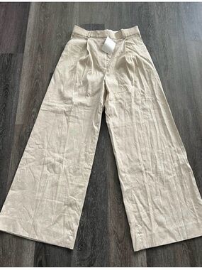 🆕COS Wide Leg Beige Linen Blend Pants